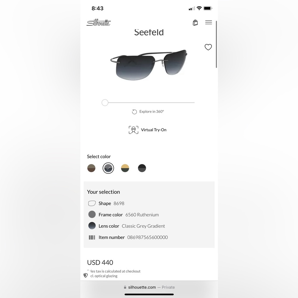 Silhouette Sunglasses - Retails $440
